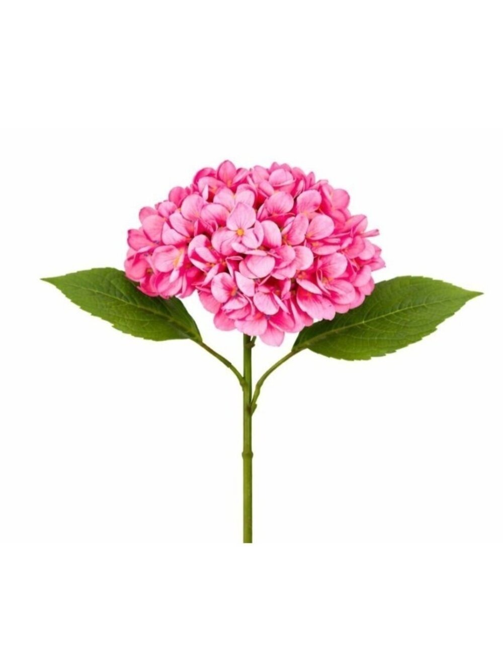 Pink Hydrangea Artificial Flower Stem 16 Inch Bloom 6 Inch